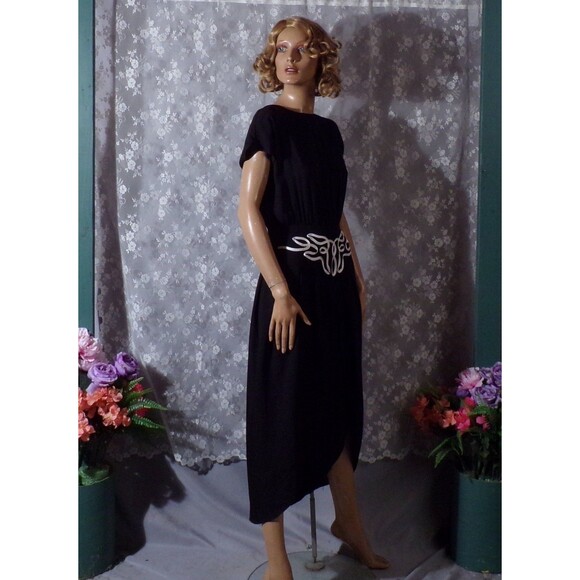 Vintage 80s Jumpsuit 1980s Black & White Rockabilly Retro 40s Style Size Small - Picture 3 of 7